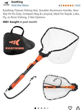 KastKing Orange & Black Fishing Net with Carry Bag
